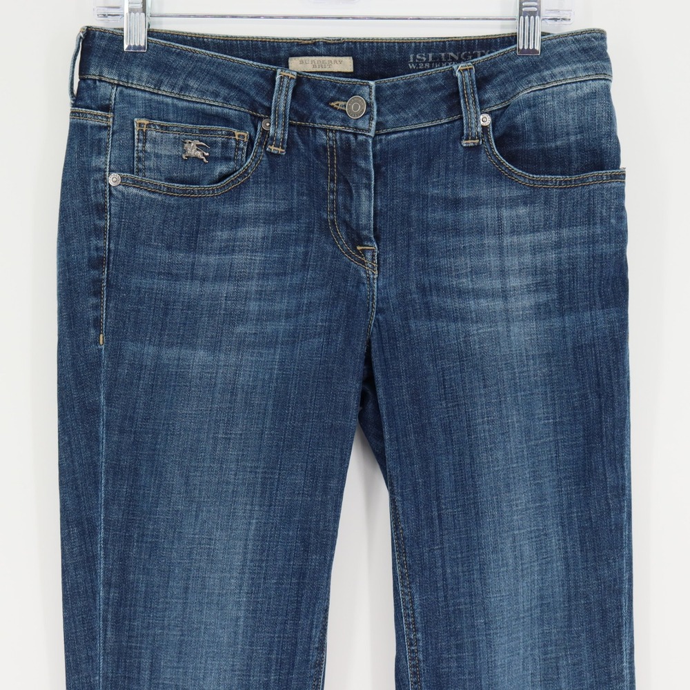 Burberry Brit Islington Boot Leg Jeans Womens Size 28 Dark Wash Blue Denim - Picture 2 of 11